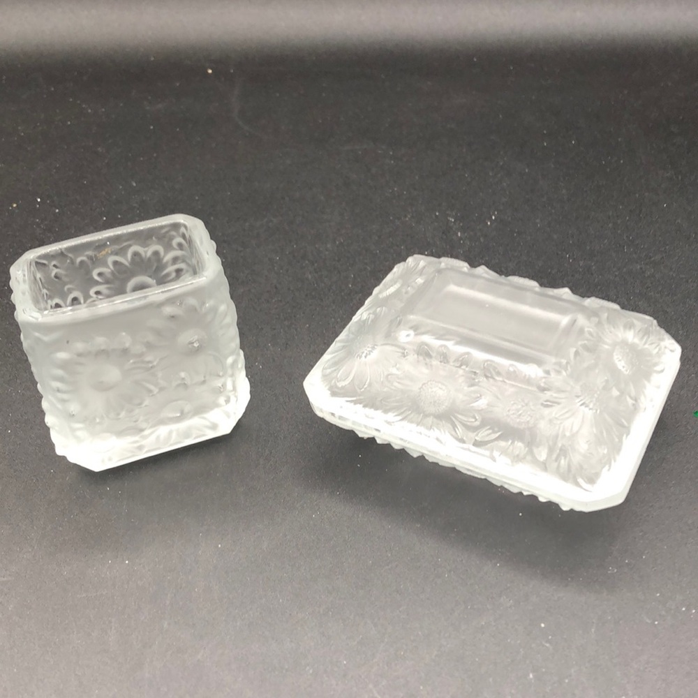 Vintage Adolf Matura Glass Set, Rosice or Marguerite Daisy Pressed Glass Pattern